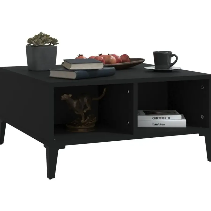 Salontafels-vidaXL - Tafel - Zwart - Bewerkt hout