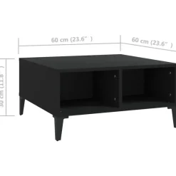 Salontafels-vidaXL - Tafel - Zwart - Bewerkt hout