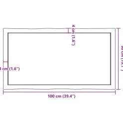 vidaXL - Tafelblad - Bruin - Eikenhout - 100 x 50 x 4 cm