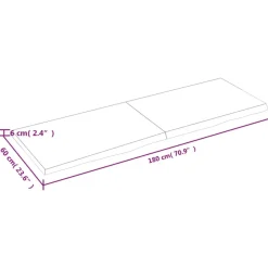 vidaXL - Tafelblad - Bruin - Hout - 180 x 60 x 6 cm