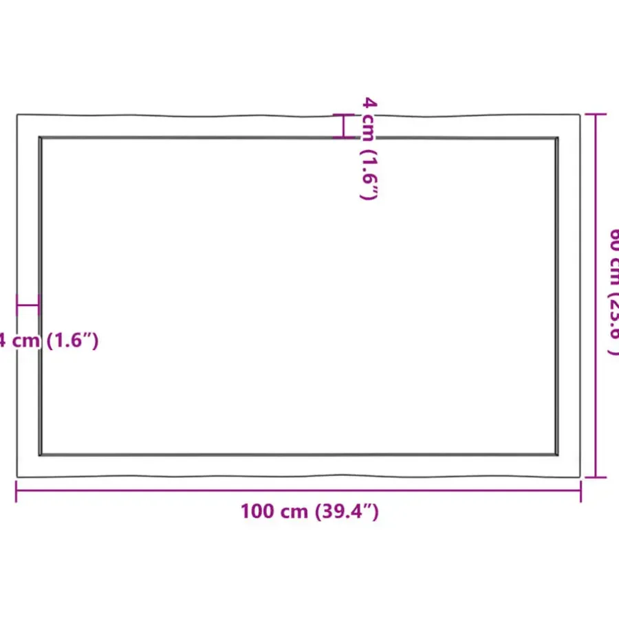 Tafelbladen-vidaXL - Tafelblad - Bruin - Eikenhout - 100 x 60 x 4 cm
