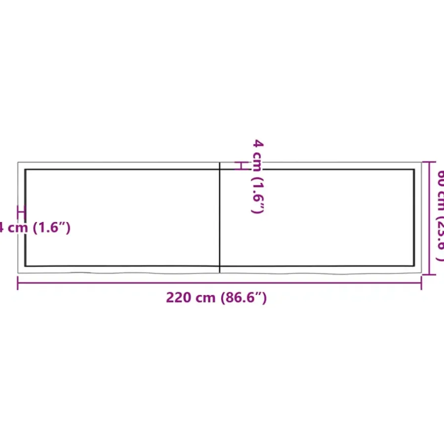 Tafelbladen-vidaXL - Tafelblad - Bruin - Hout - 220 x 60 x 4 cm