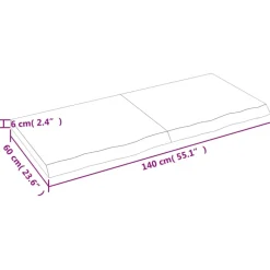 Tafelbladen-vidaXL - Tafelblad - Bruin - Hout - 140 x 60 x 6 cm