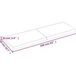 vidaXL - Tafelblad - Bruin - Hout - 160 x 50 x 6 cm