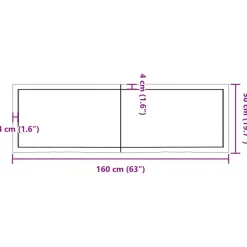 vidaXL - Tafelblad - Bruin - Hout - 160 x 50 x 6 cm