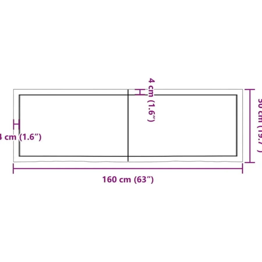 vidaXL - Tafelblad - Bruin - Hout - 160 x 50 x 6 cm