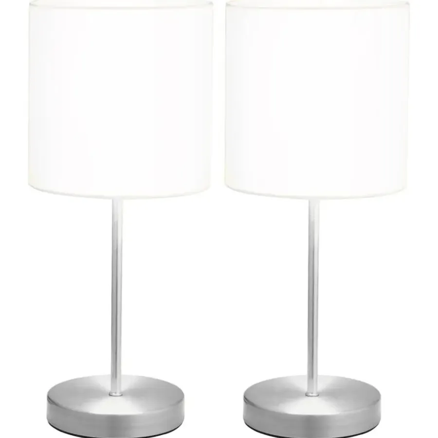 Tafellampen-vidaXL - Tafellamp - Wit - Metaal - 2 stuks