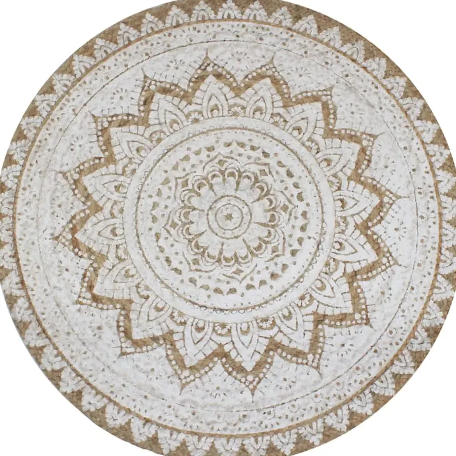 Jute Vloerkleden-vidaXL - Tapijt - Beige - Jute - 120 cm