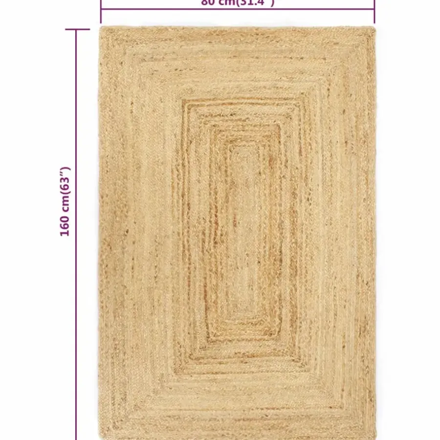 Jute Vloerkleden-vidaXL - Tapijt - Bruin - Jute - 80 x 160 cm