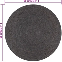 Ronde Vloerkleden|Jute Vloerkleden-vidaXL - Tapijt - Grijs - Jute