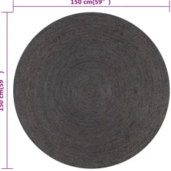 Jute Vloerkleden|Ronde Vloerkleden-vidaXL - Tapijt - Grijs - Jute