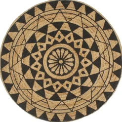 Jute Vloerkleden-vidaXL - Tapijt - Zwart - Jute