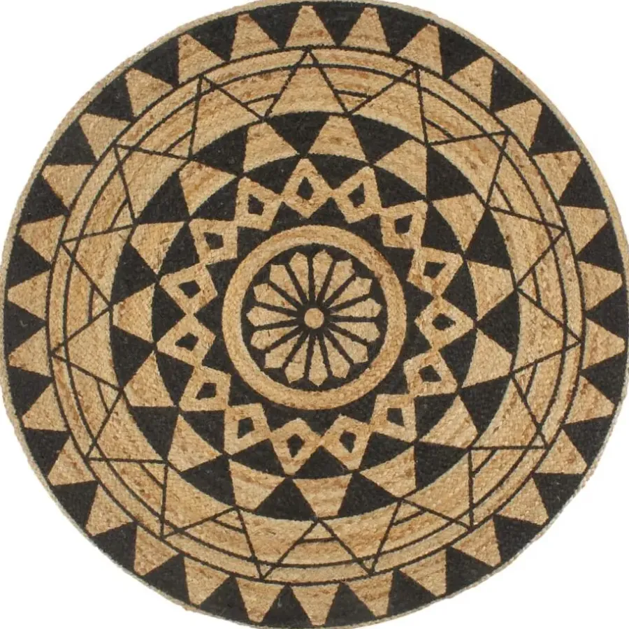Vloerkleden|Jute Vloerkleden-vidaXL - Tapijt - Zwart - Jute