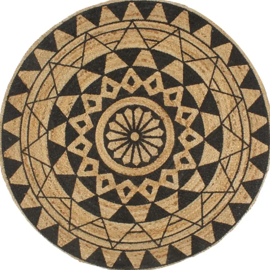 vidaXL - Tapijt - Zwart - Jute