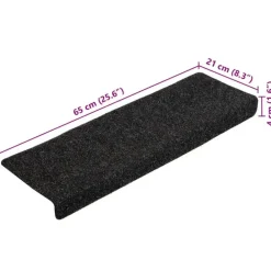 Trapmatten-vidaXL - Tapijt Traptrede - Zwart - Polypropyleen - 5 stuks
