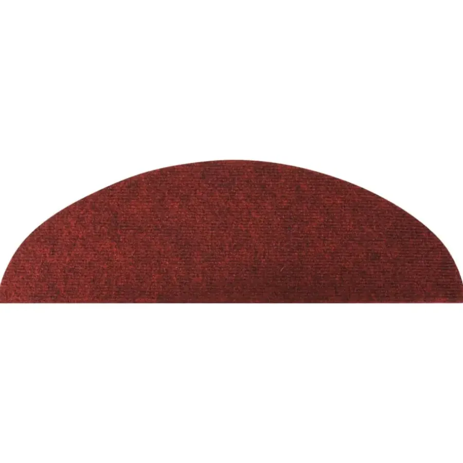 Trapmatten-vidaXL - Tapijt Traptrede - Rood - Kunststof - 56 x 17 x 3 cm - 15 stuks