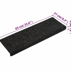 Trapmatten-vidaXL - Tapijt Traptrede - Zwart - Polypropyleen - 15 stuks