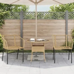 vidaXL - Terrasstoel - Bruin - Poly rattan en staal - 2 stuks