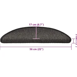 Trapmatten-vidaXL - Trapmat - Antraciet - Stof - 56 x 17 x 3 cm - 15 stuks