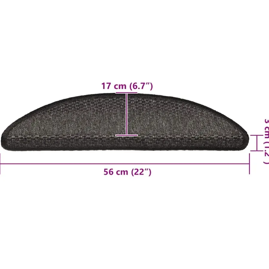 Trapmatten-vidaXL - Trapmat - Antraciet - Stof - 56 x 17 x 3 cm - 15 stuks