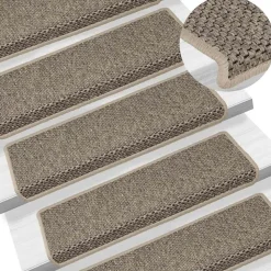 vidaXL - Trapmat - Beige - Stof - 15 stuks