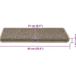 vidaXL - Trapmat - Beige - Stof - 15 stuks