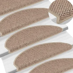 Trapmatten-vidaXL - Trapmat - Beige - Stof - 65 x 21 x 4 cm - 15 stuks
