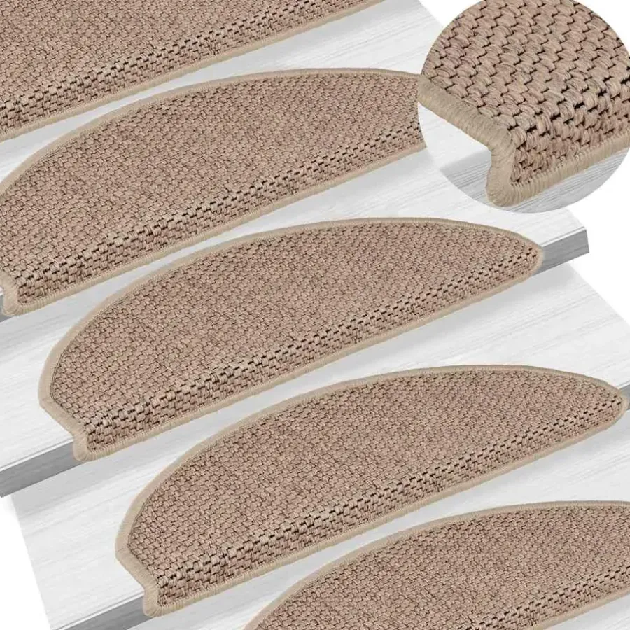 Trapmatten-vidaXL - Trapmat - Beige - Stof - 65 x 21 x 4 cm - 15 stuks