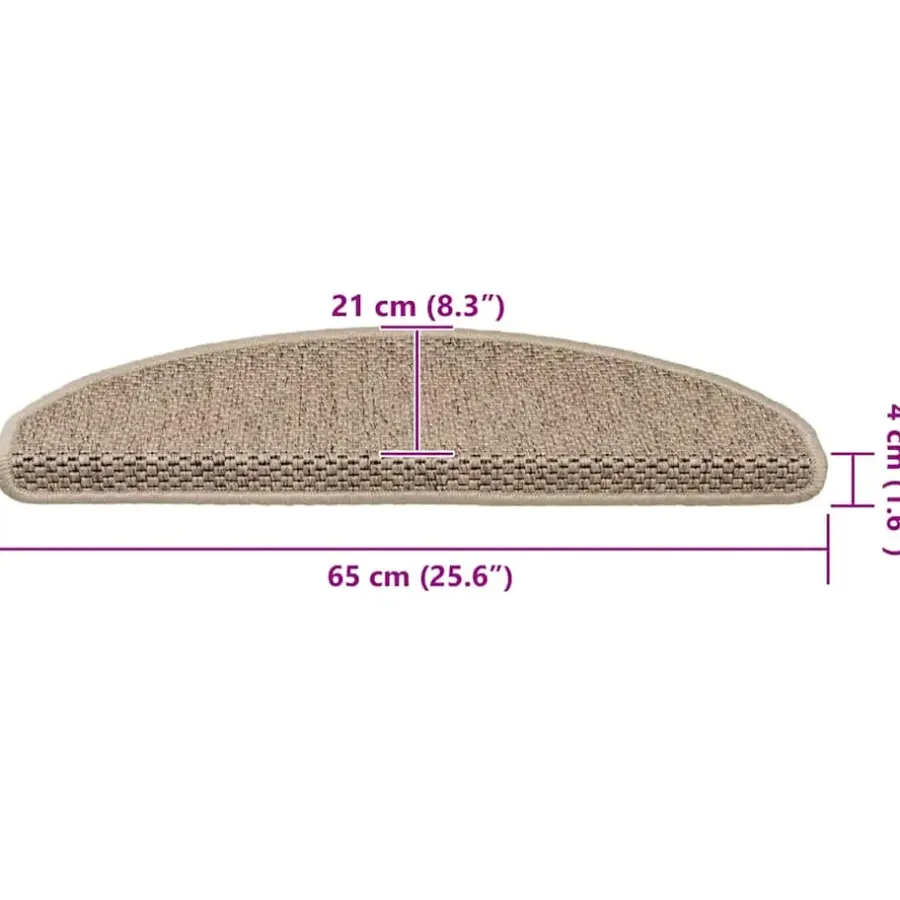Trapmatten-vidaXL - Trapmat - Beige - Stof - 65 x 21 x 4 cm - 15 stuks