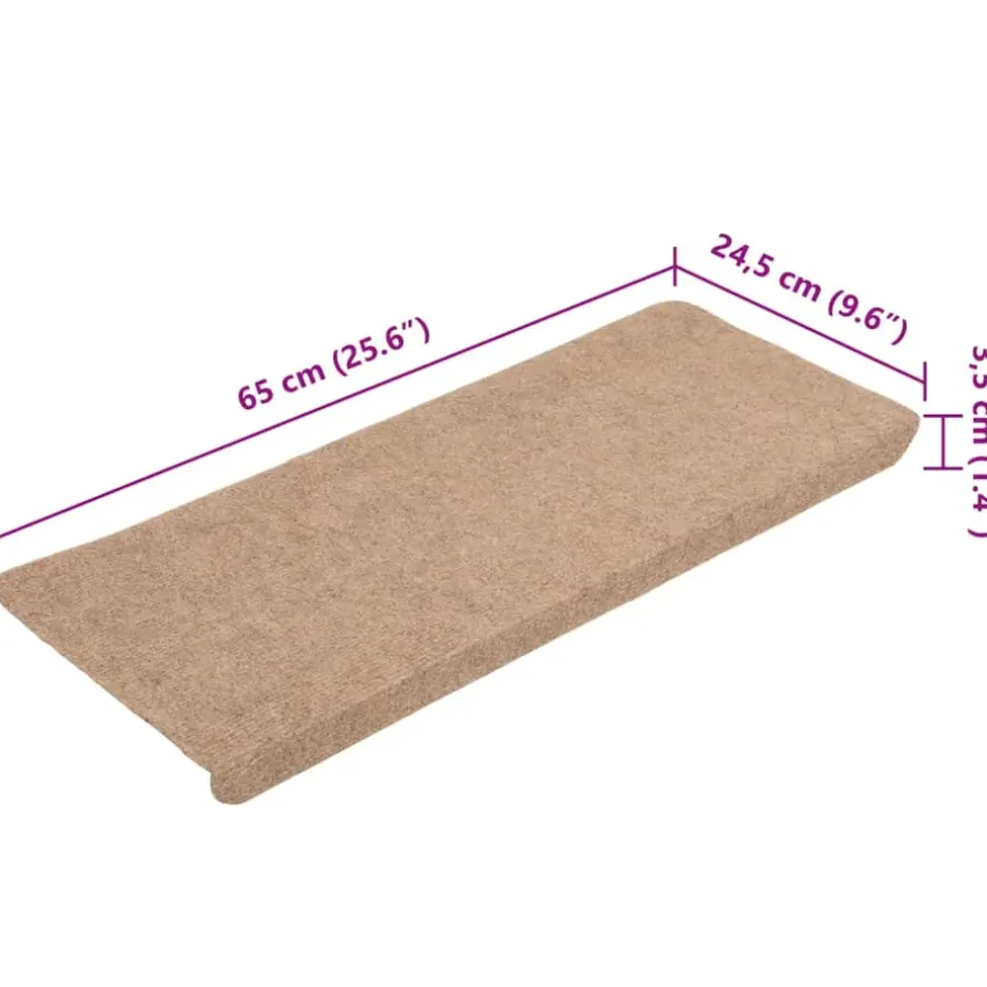 Trapmatten-vidaXL - Trapmat - Beige - Stof - 65 x 24.5 x 3.5 cm - 15 stuks