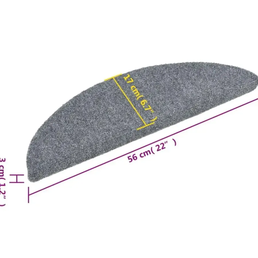 vidaXL - Trapmat - Grijs - Polypropyleen - 56 x 17 x 3 cm - 15 stuks
