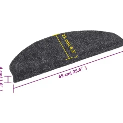 Trapmatten-vidaXL - Trapmat - Grijs - Polypropyleen - 65 x 21 x 4 cm - 15 stuks