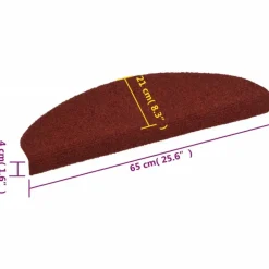 Trapmatten-vidaXL - Trapmat - Rood - Polypropyleen - 65 x 21 x 4 cm - 15 stuks