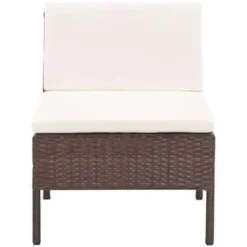 Loungebanken-vidaXL - Tuin Loungeset - Bruin - Poly rattan