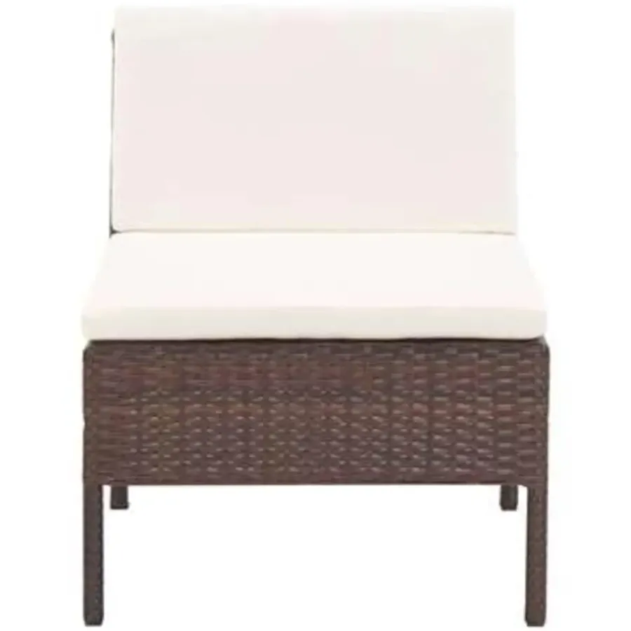 Loungebanken-vidaXL - Tuin Loungeset - Bruin - Poly rattan