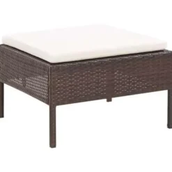 Loungebanken-vidaXL - Tuin Loungeset - Bruin - Poly rattan