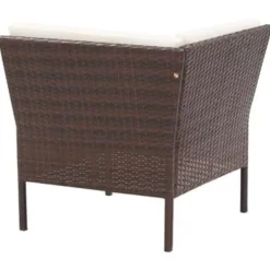 Loungebanken-vidaXL - Tuin Loungeset - Bruin - Poly rattan