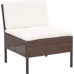 Loungebanken-vidaXL - Tuin Loungeset - Bruin - Poly rattan