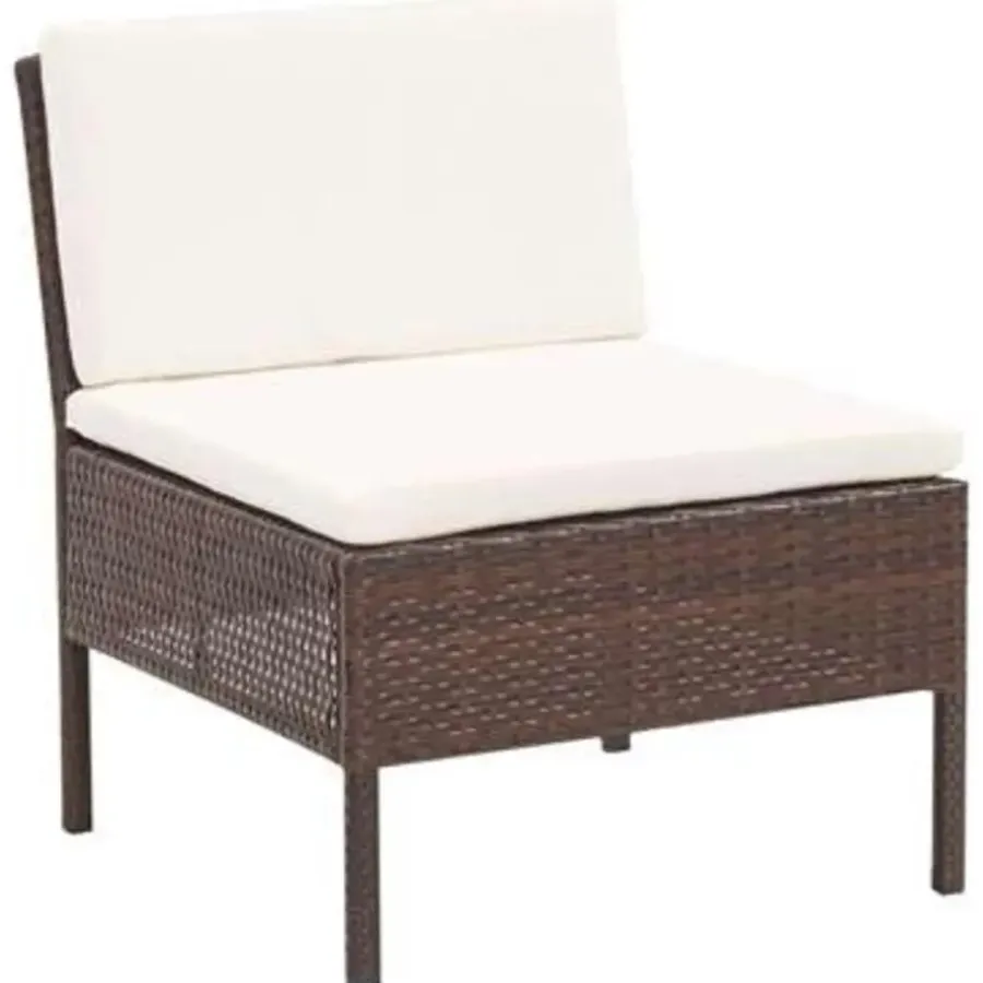 Loungebanken-vidaXL - Tuin Loungeset - Bruin - Poly rattan