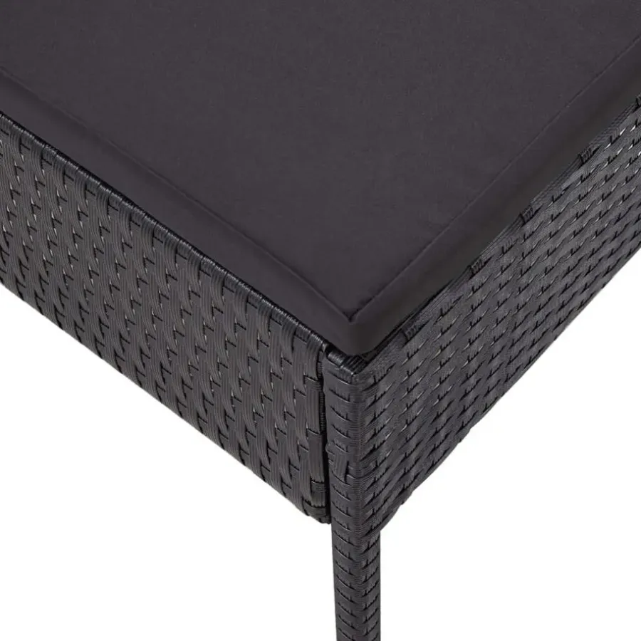 Loungebanken-vidaXL - Tuin Loungeset - Zwart - Poly rattan