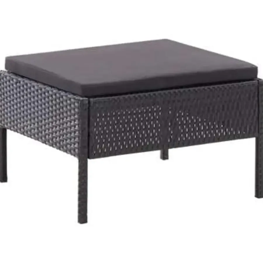 Loungebanken-vidaXL - Tuin Loungeset - Zwart - Poly rattan