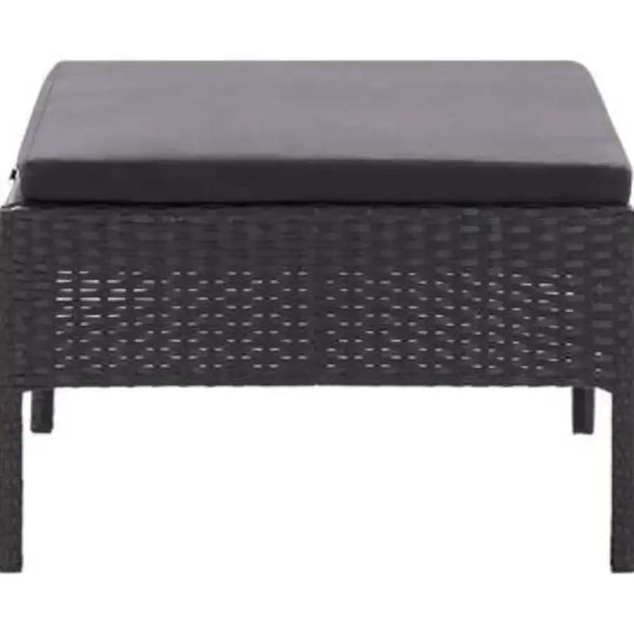 Loungebanken-vidaXL - Tuin Loungeset - Zwart - Poly rattan