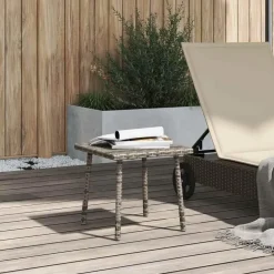 vidaXL - Tuin Salontafel - Grijs - Poly rattan - 40 x 40 x 37 cm