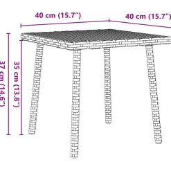 vidaXL - Tuin Salontafel - Grijs - Poly rattan - 40 x 40 x 37 cm