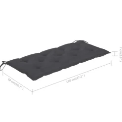 Tuinbanken-vidaXL - Tuinbank - Antraciet - Bamboe - 120 cm - Met kussen