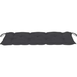 Tuinbanken-vidaXL - Tuinbank - Antraciet - Bamboe - 120 cm - Met kussen
