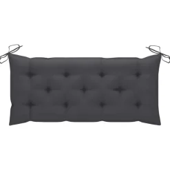 Tuinbanken-vidaXL - Tuinbank - Antraciet - Bamboe - 120 cm - Met kussen