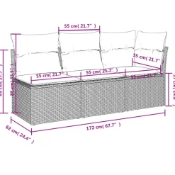 Loungebanken-vidaXL - Tuinbank - Beige - Poly rattan