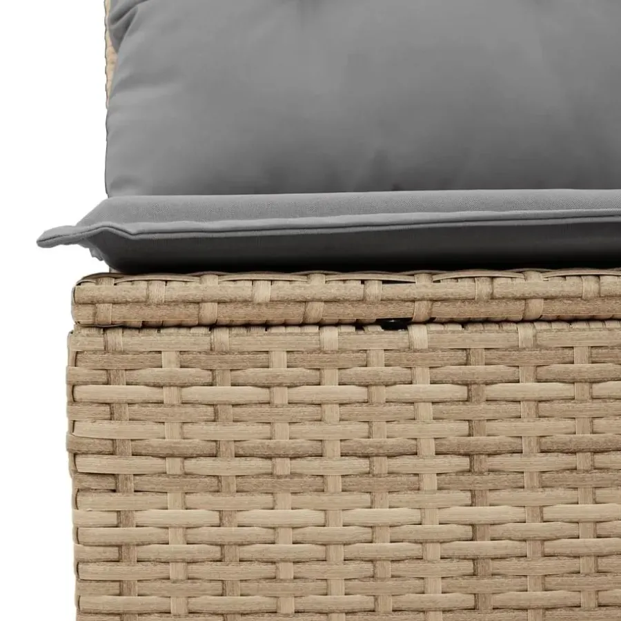 Loungebanken-vidaXL - Tuinbank - Beige - Poly rattan