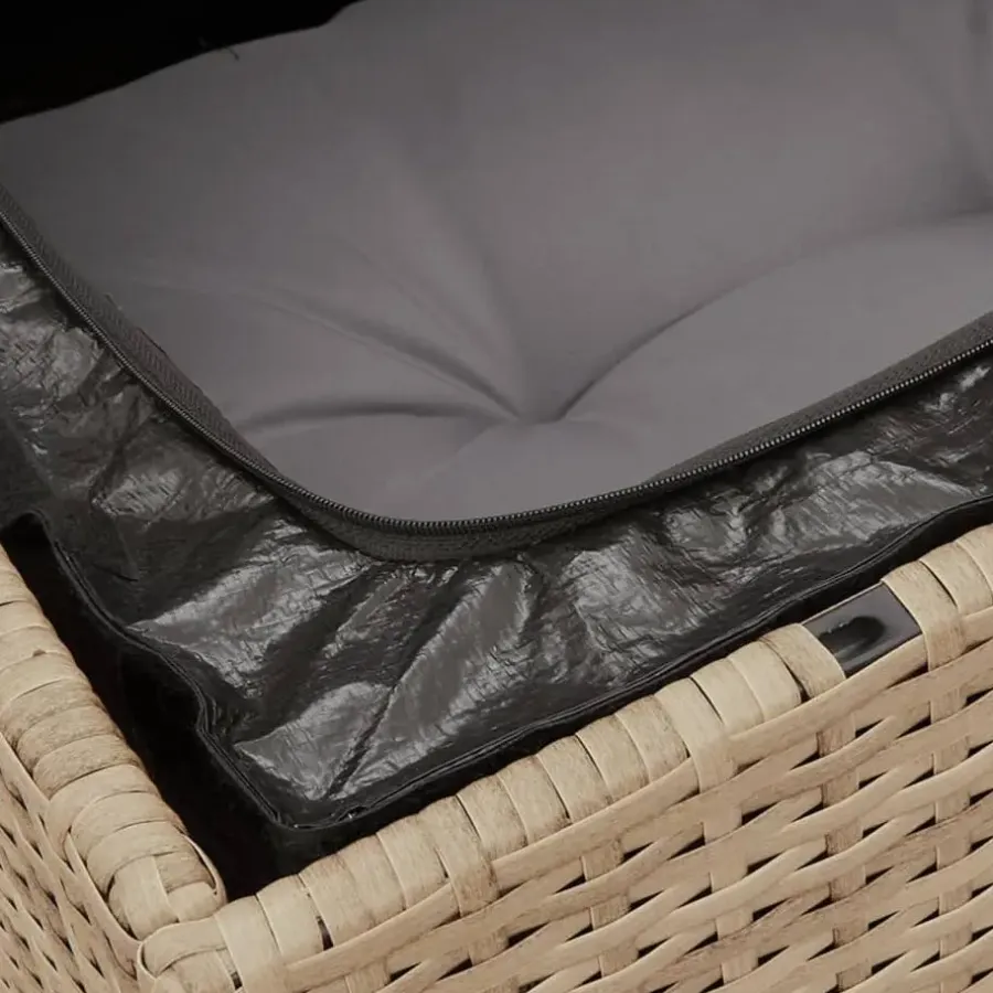 Loungebanken-vidaXL - Tuinbank - Beige - Poly rattan